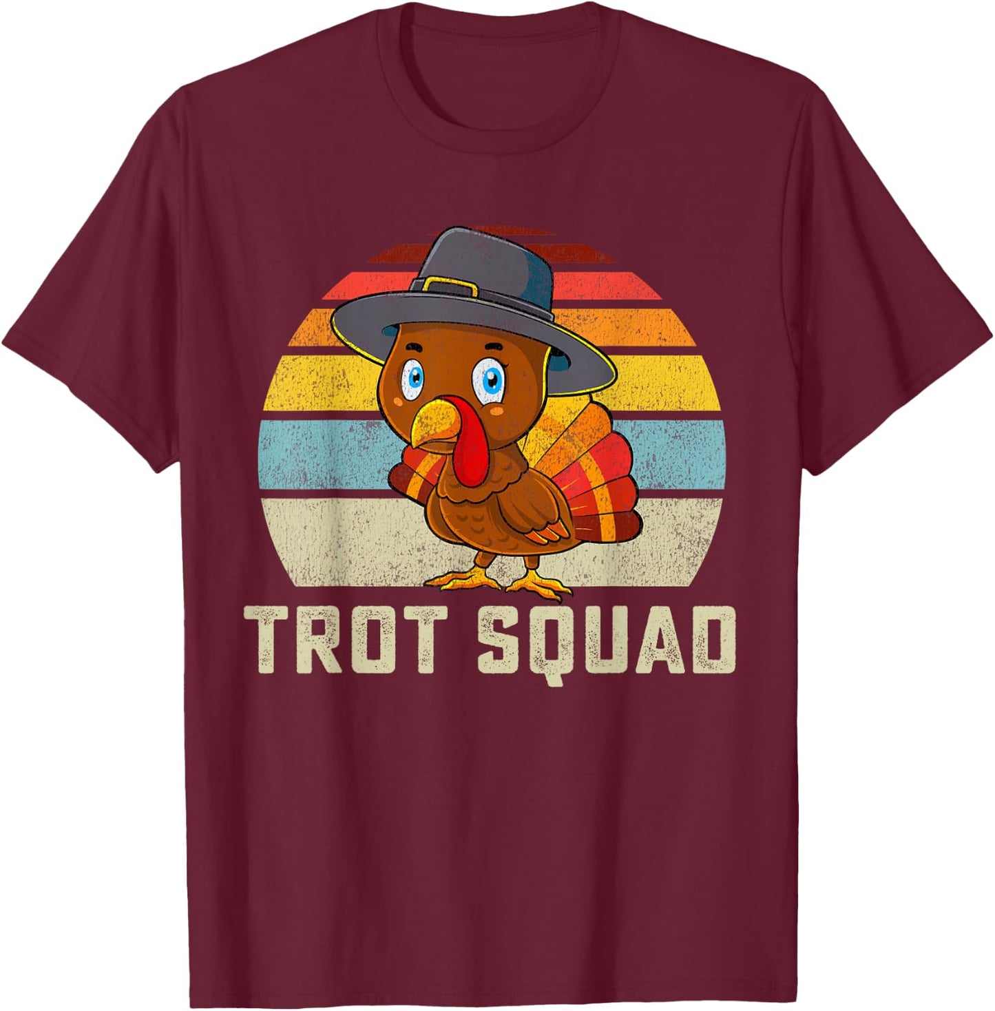 Turkey Trot Squad Thanksgiving Run Costume Men Women T-Shirt - T-Shirt | Maroon