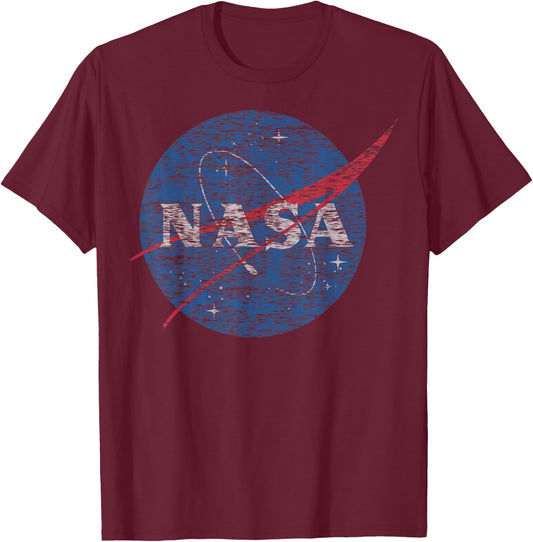 NASA Distressed Vintage Classic Logo Small T-Shirt - T-Shirt | Maroon