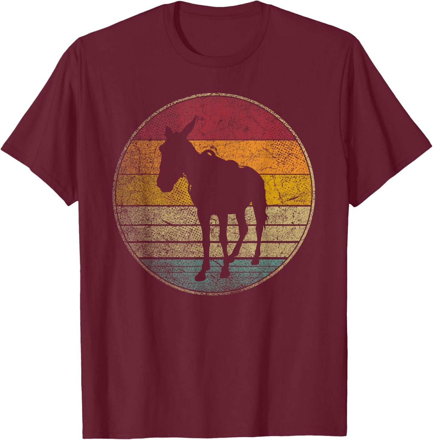 Donkey Mule Farm Western Vintage Retro Style 70s 80s 90s T-Shirt - T-Shirt | Maroon
