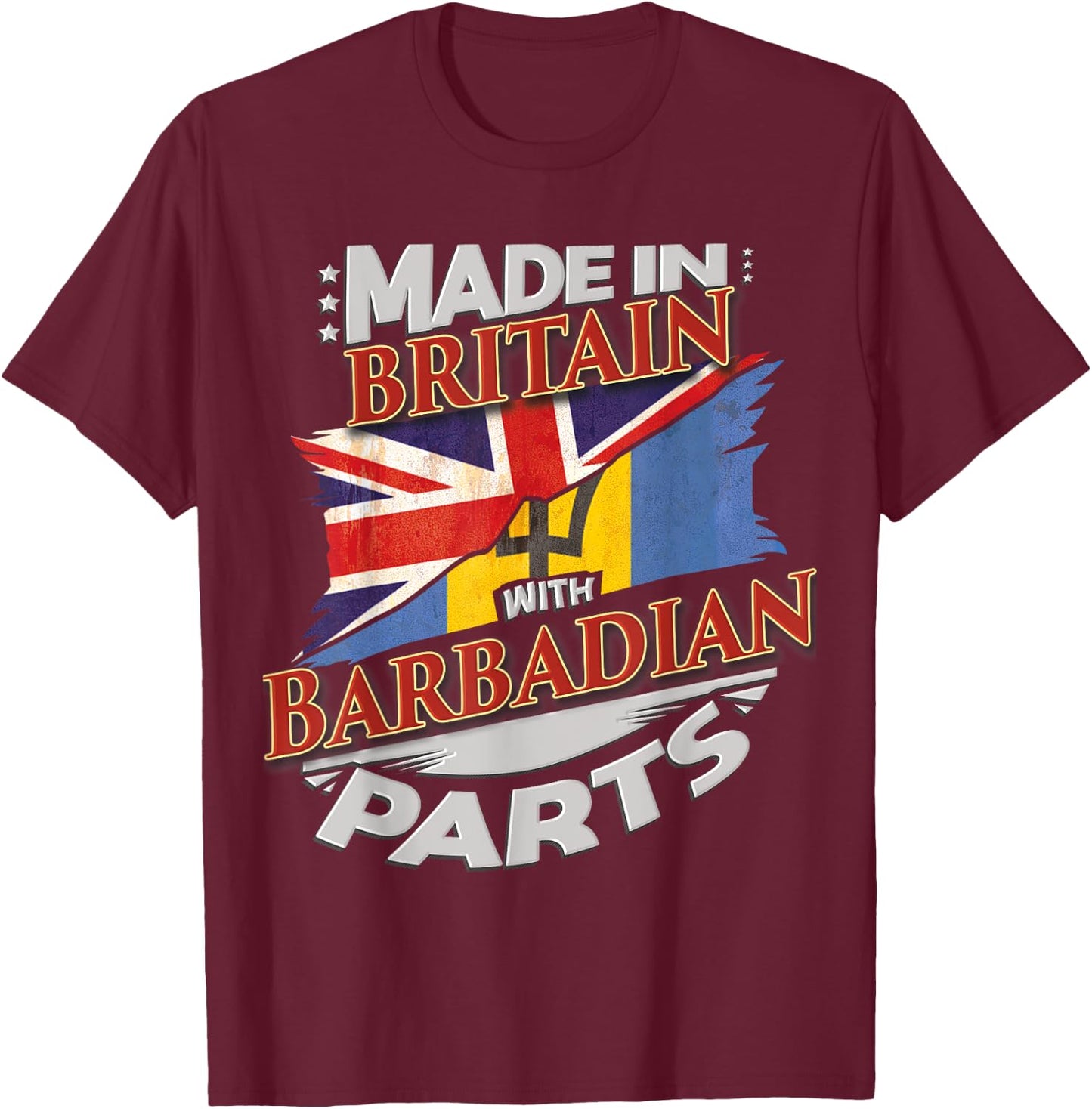 British Barbados Flag T-Shirt - T-Shirt | Maroon