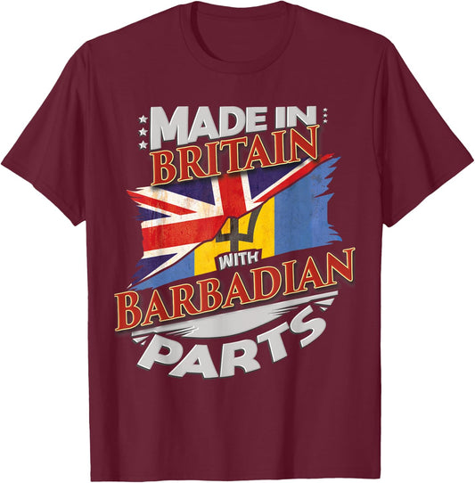 British Barbados Flag T-Shirt - T-Shirt | Maroon