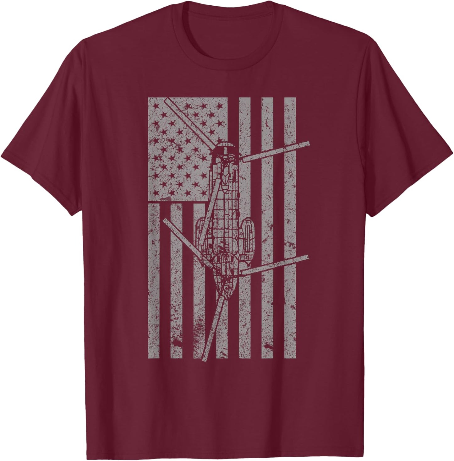 CH-46 Sea Knight "Phrog" Vintage Flag T-Shirt - T-Shirt | Maroon