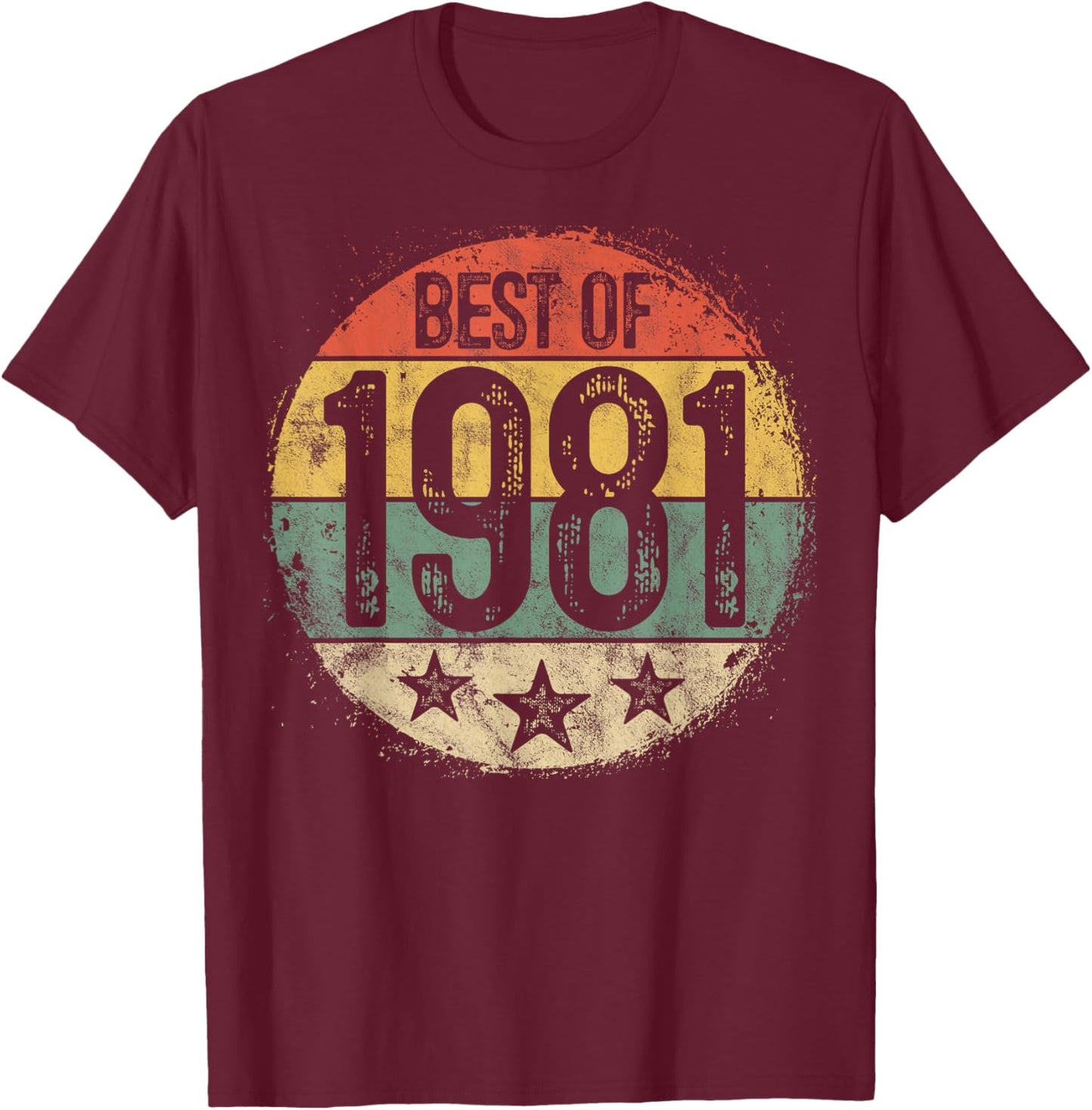 Best Of 1981 44th Birthday Gifts Women 44 Year Old T-Shirt - T-Shirt | Maroon