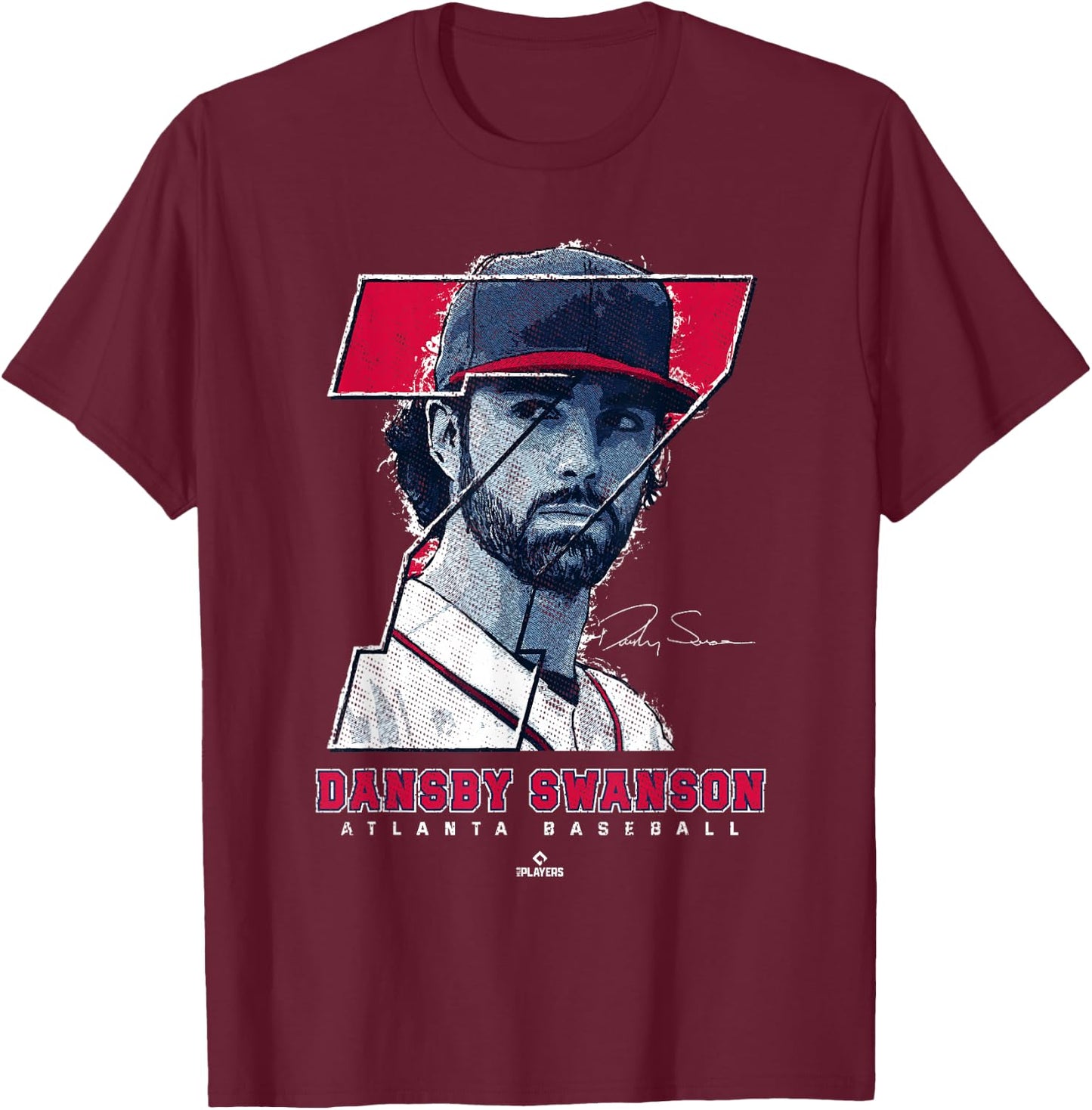 Dansby Swanson Silhouette Dans Atlanta MLBPA T-Shirt - T-Shirt | Maroon