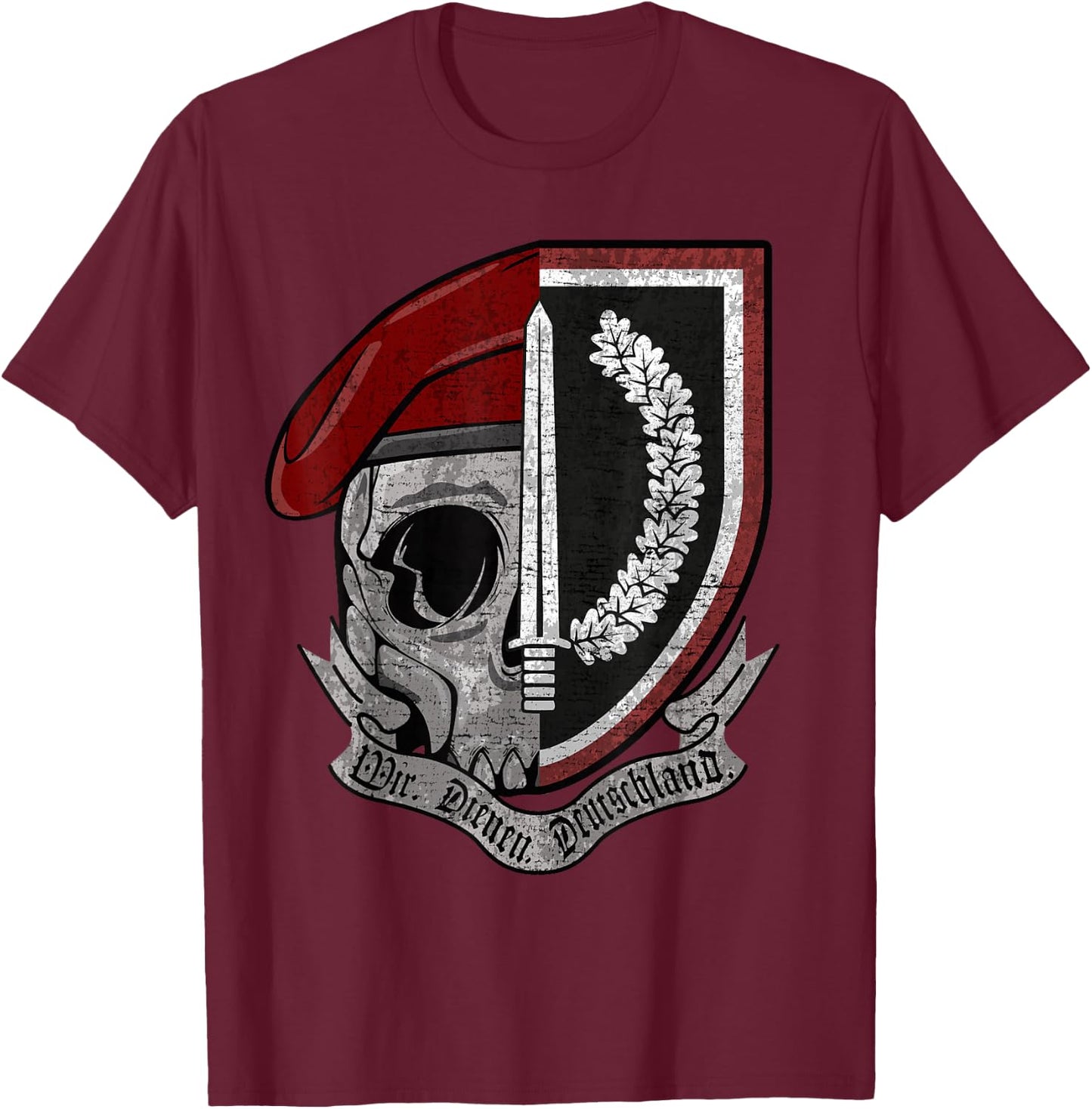 German KSK Special Force Kommando Spezialkräfte Bundeswehr T-Shirt - T-Shirt | Maroon