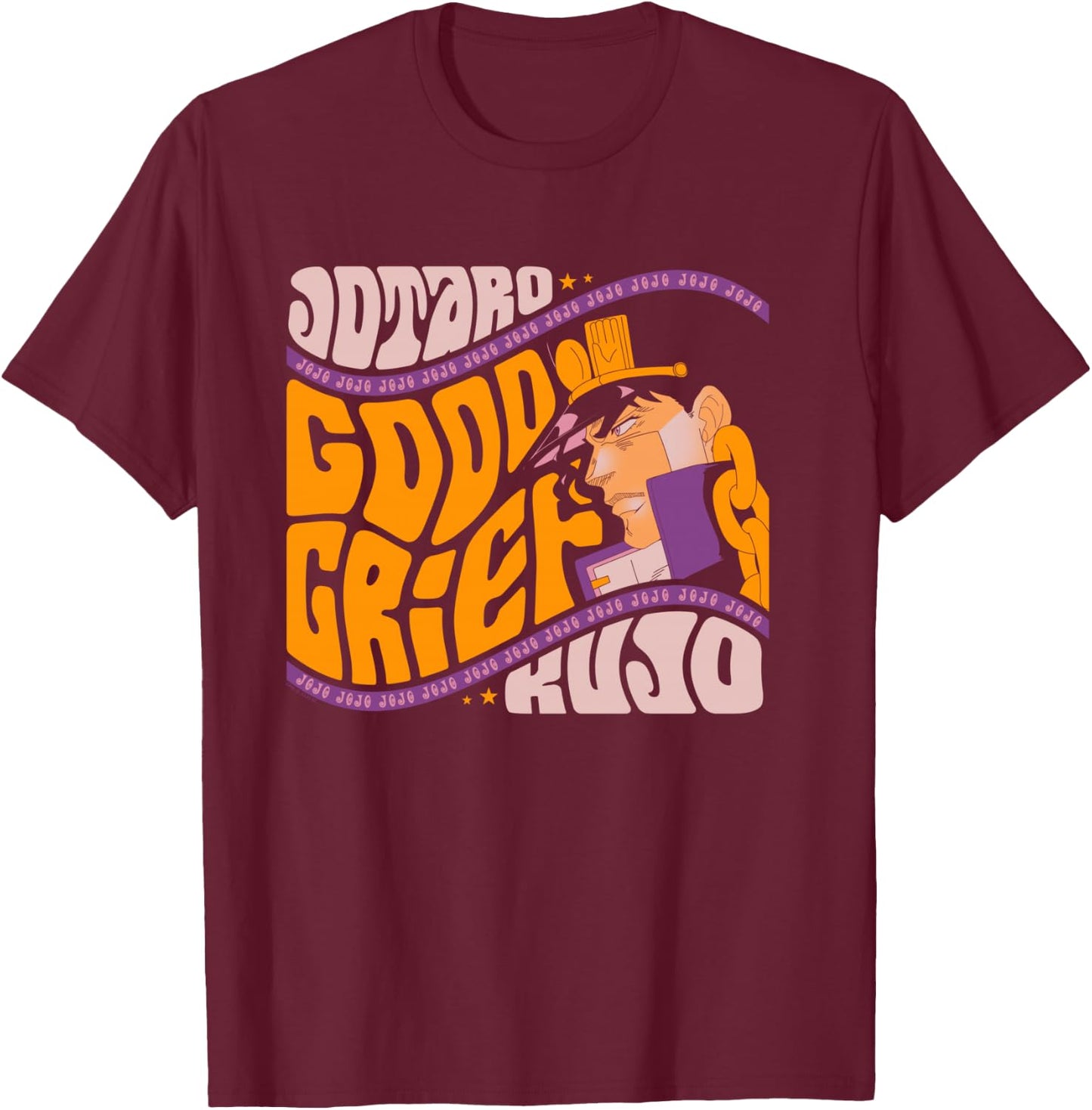 JoJo's Bizarre Adventure Good Grief Jotaro Yare Yare Daze T-Shirt - T-Shirt | Maroon