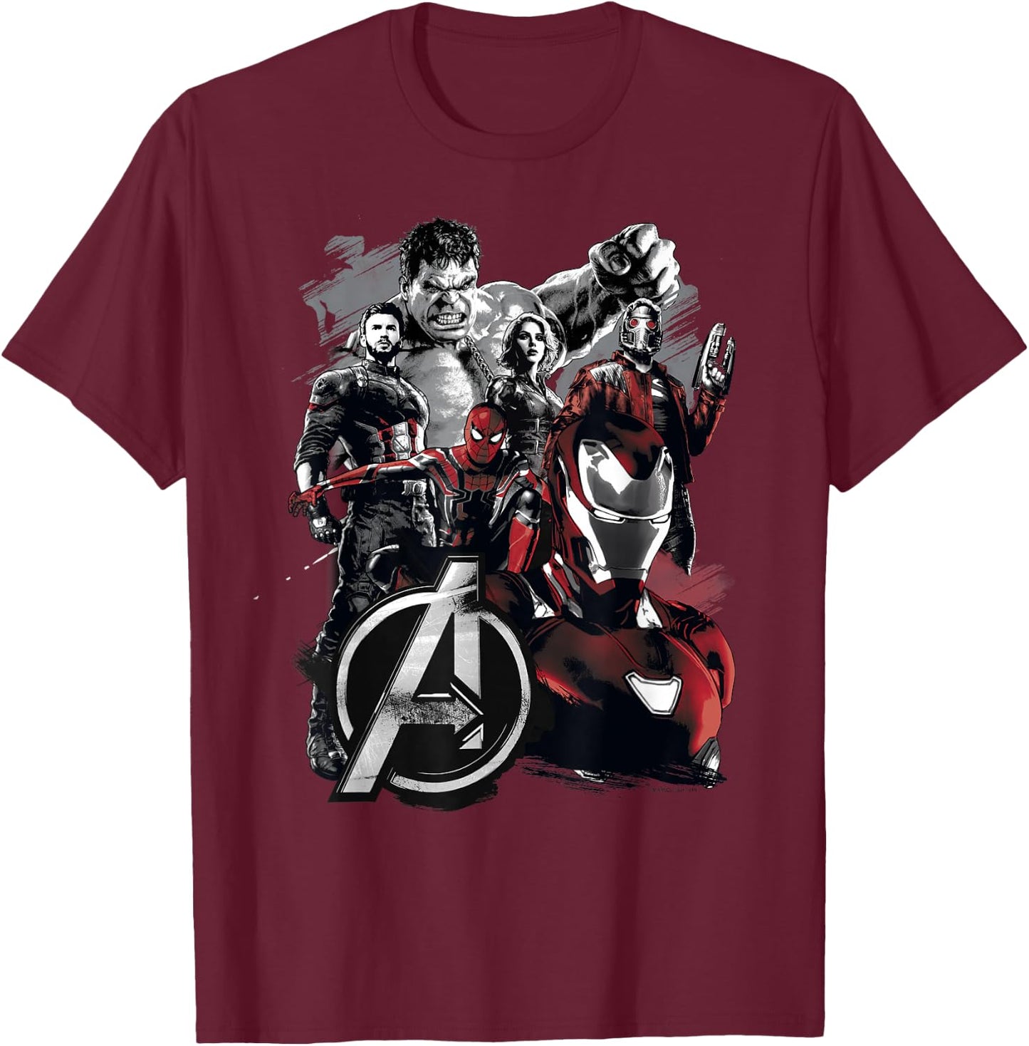 Marvel Infinity War Avengers Grunge Logo Graphic T-Shirt - T-Shirt | Maroon