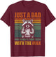 Vintage Racoon Just A Dad Who Always Came Back with The Milk T-Shirt - T-Shirt | Maroon