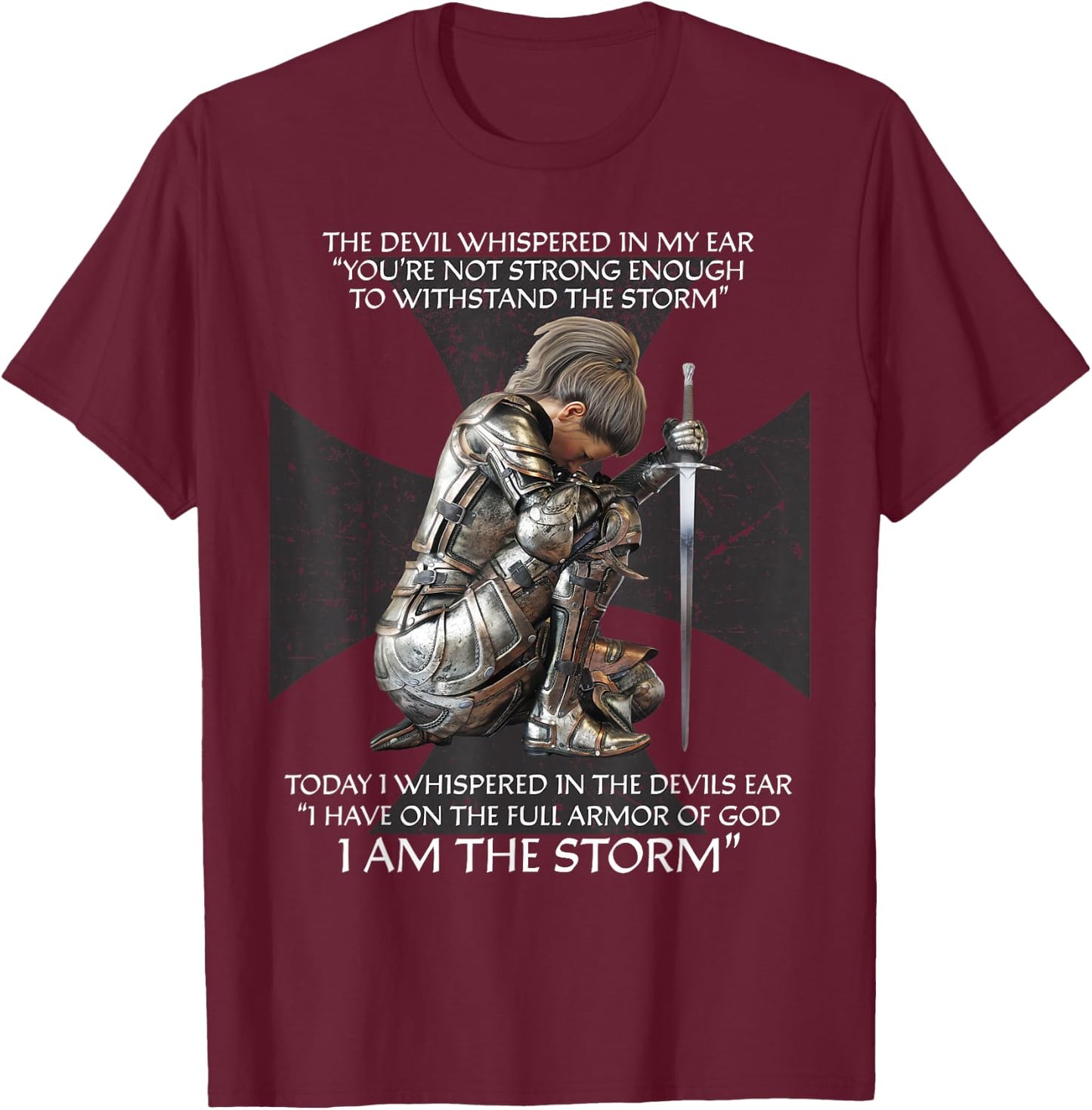 Christian Bible Verse Gifts Women Sayings Religious Cross T-Shirt - T-Shirt | Maroon