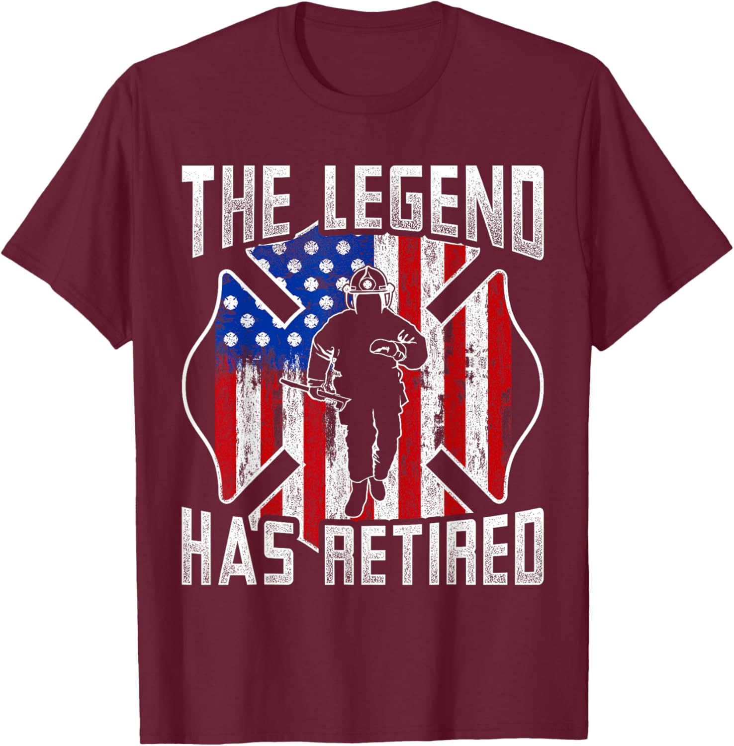 Retired Fireman Firefighter Retirement Gift Firefighter T-Shirt - T-Shirt | Maroon