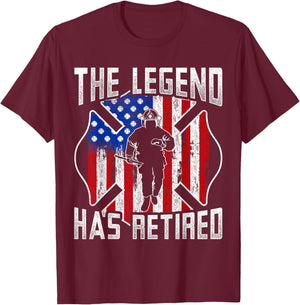 Retired Fireman Firefighter Retirement Gift Firefighter T-Shirt - T-Shirt | Maroon