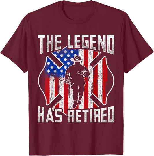 Retired Fireman Firefighter Retirement Gift Firefighter T-Shirt - T-Shirt | Maroon