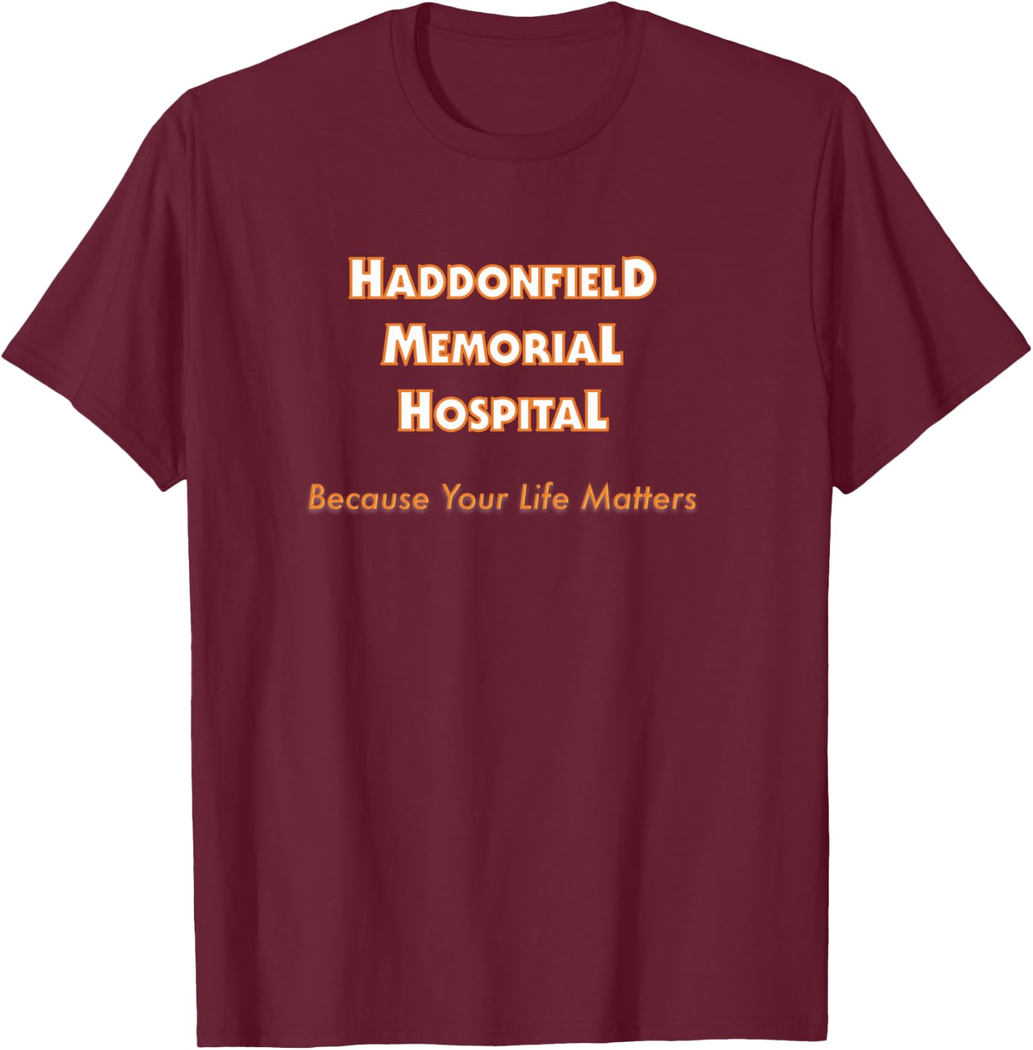 Haddonfield Memorial Hospital Halloween-Inspired L/S T-Shirt - T-Shirt | Maroon