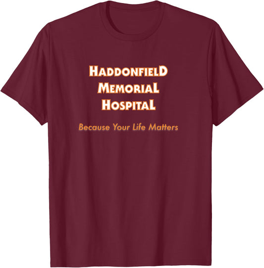 Haddonfield Memorial Hospital Halloween-Inspired L/S T-Shirt - T-Shirt | Maroon