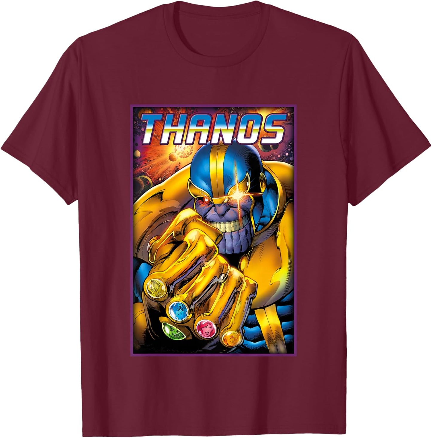 Kids Marvel Thanos Infinity Gems Comic Kids Graphic T-Shirt - T-Shirt | Maroon