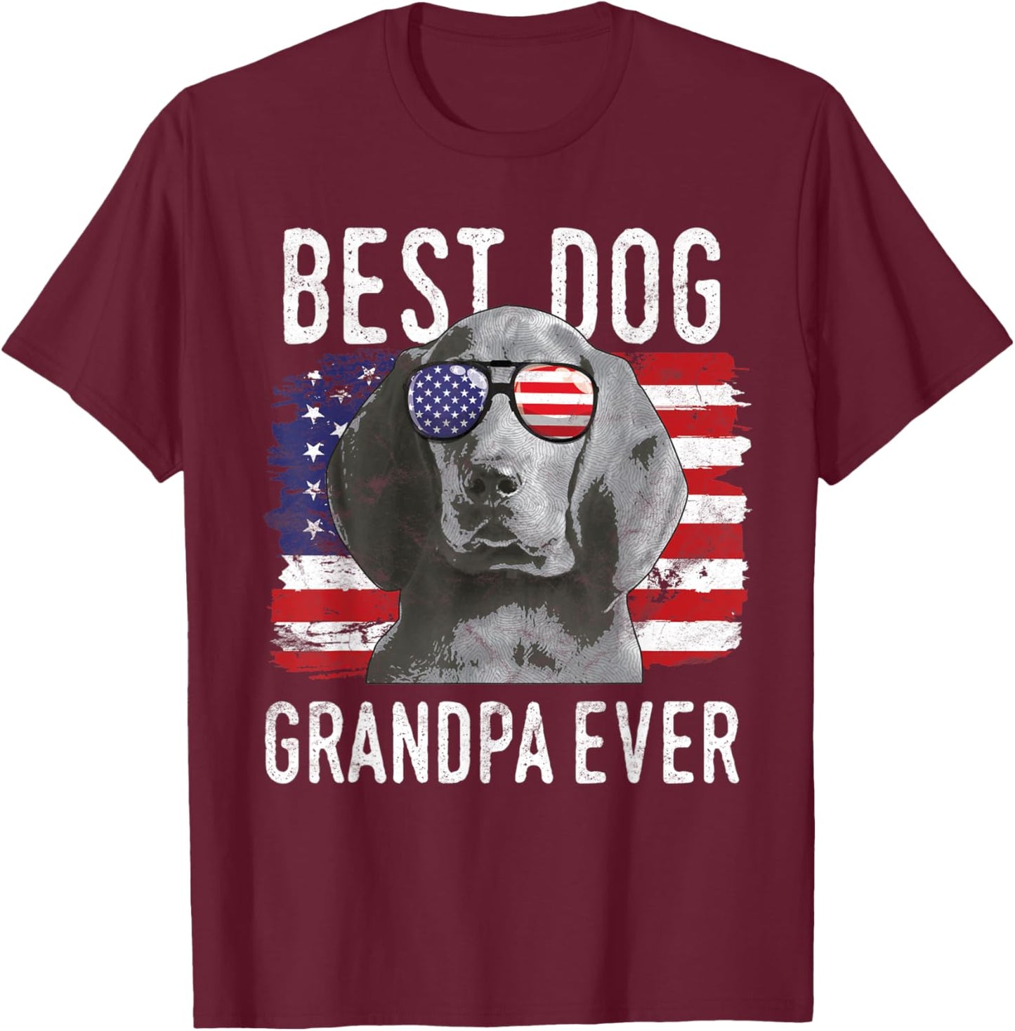 American Flag Best Dog Grandpa Ever Redbone Coonhounds USA Men Women T-Shirt - T-Shirt | Maroon