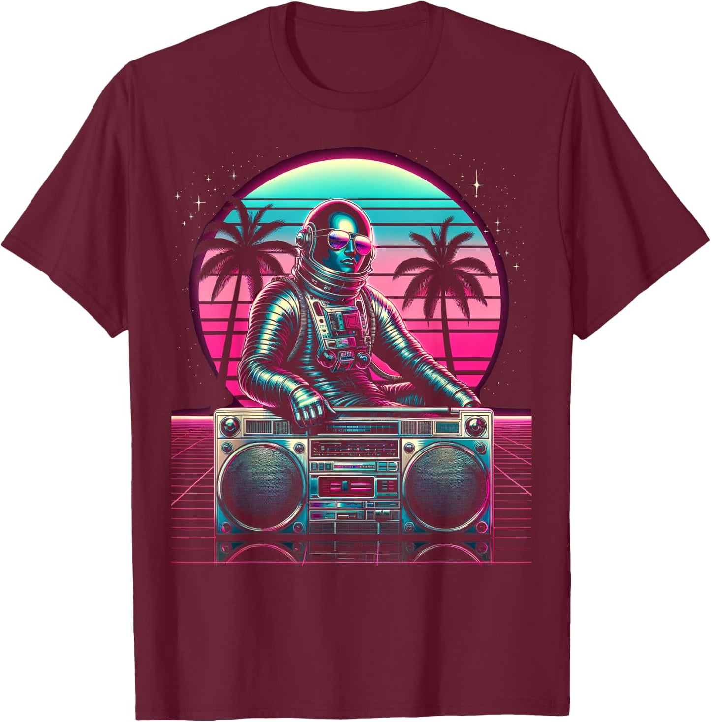 Space Cool Jam | Men Women (S-6XL) | Graphic T-Shirt - T-Shirt | Maroon