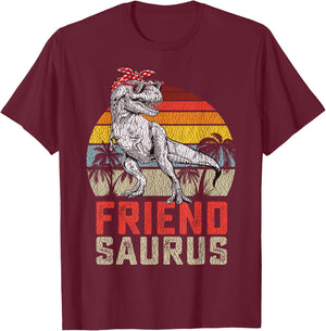 Friendsaurus T Rex Dinosaur Friend Saurus Family Matching T-Shirt - T-Shirt | Maroon
