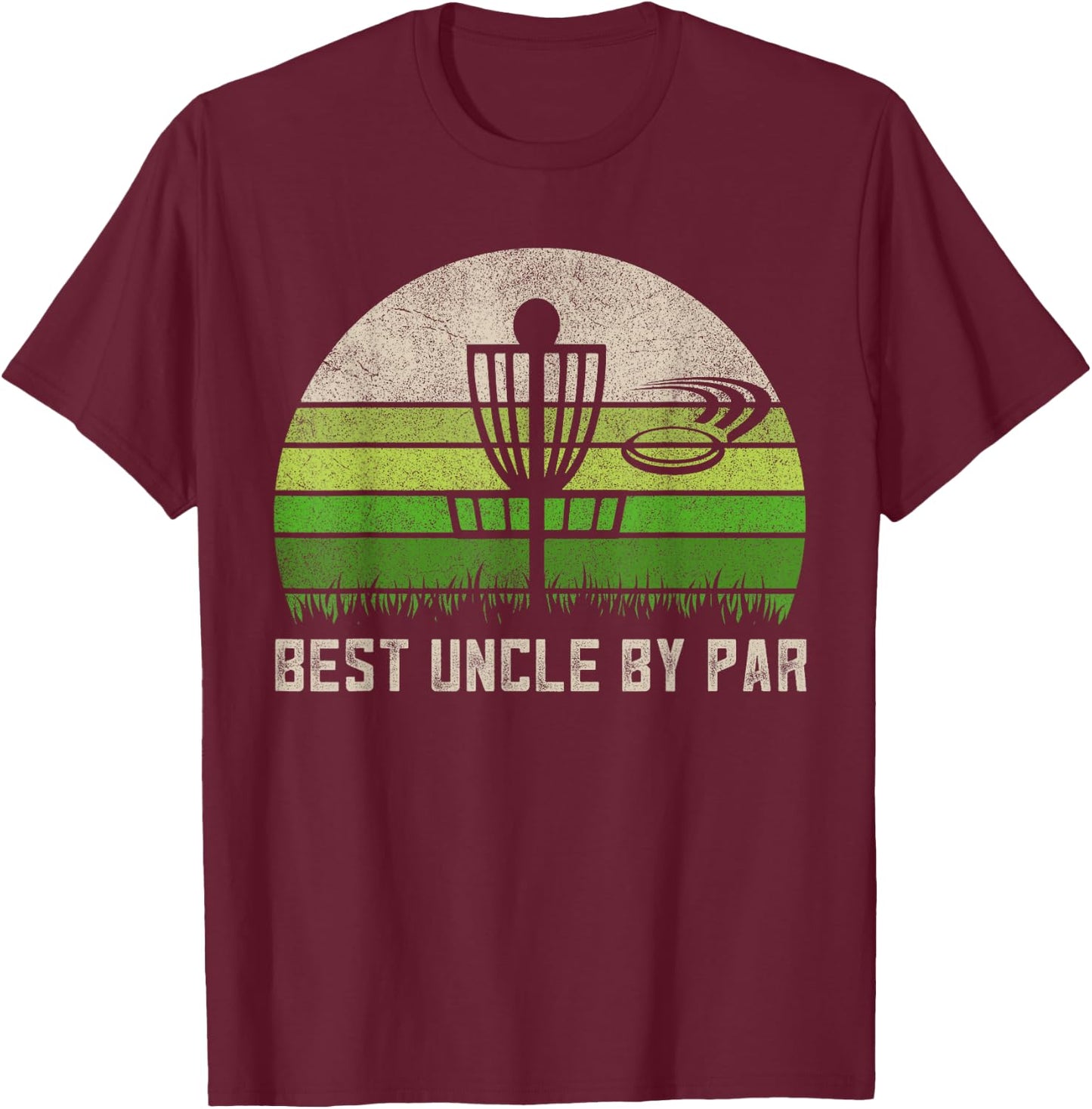 Vintage Disc Golf Shirt, Fathers Day Uncle Apparel, Frisbee T-Shirt - T-Shirt | Maroon