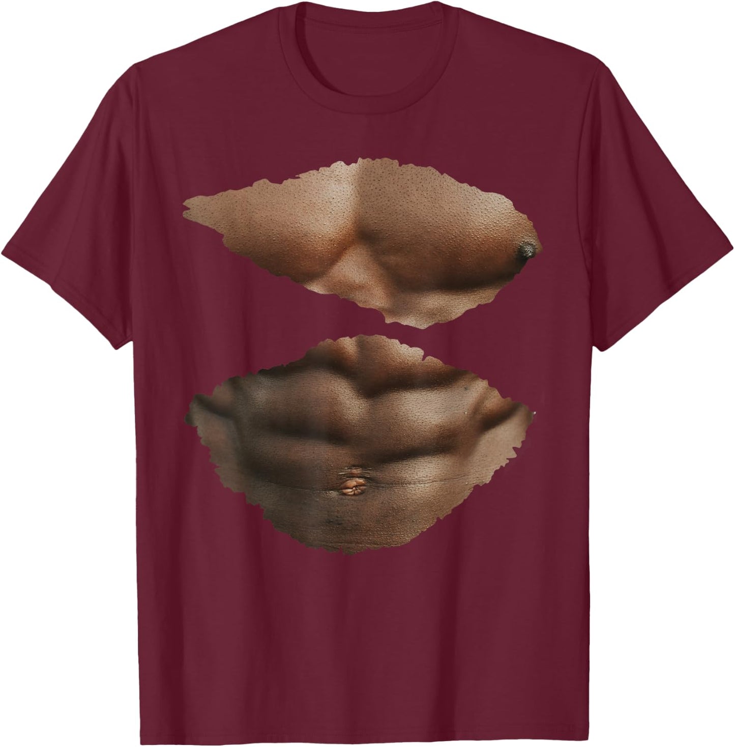 Fakes Ab Muscles funny halloween muscle costume Gift T-Shirt - T-Shirt | Maroon