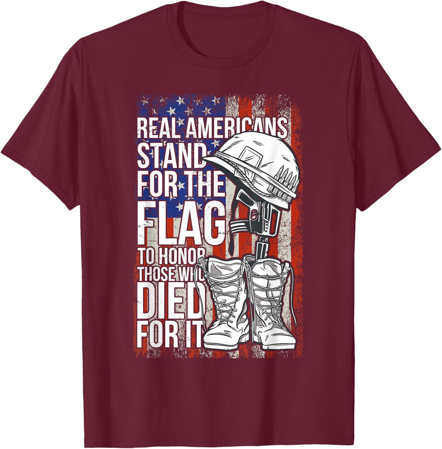 US Veteran veterans day Us Patriot , Black T-Shirt - T-Shirt | Maroon