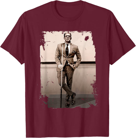 Frankenstein Dapper Frankenstein Monster Suit - Halloween T-Shirt - T-Shirt | Maroon