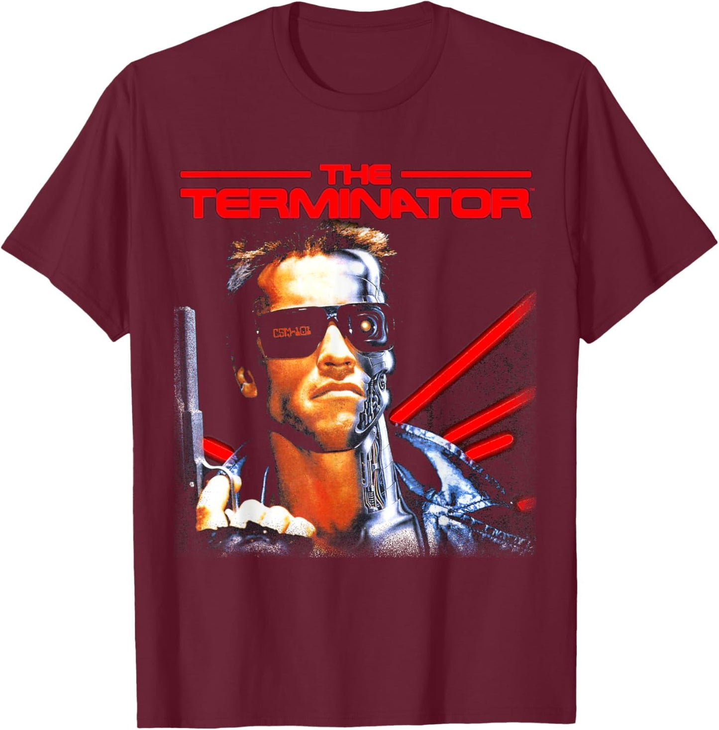 The Terminator Classic Movie Cybernetic Gamer Sci-Fi Film T-Shirt - T-Shirt | Maroon