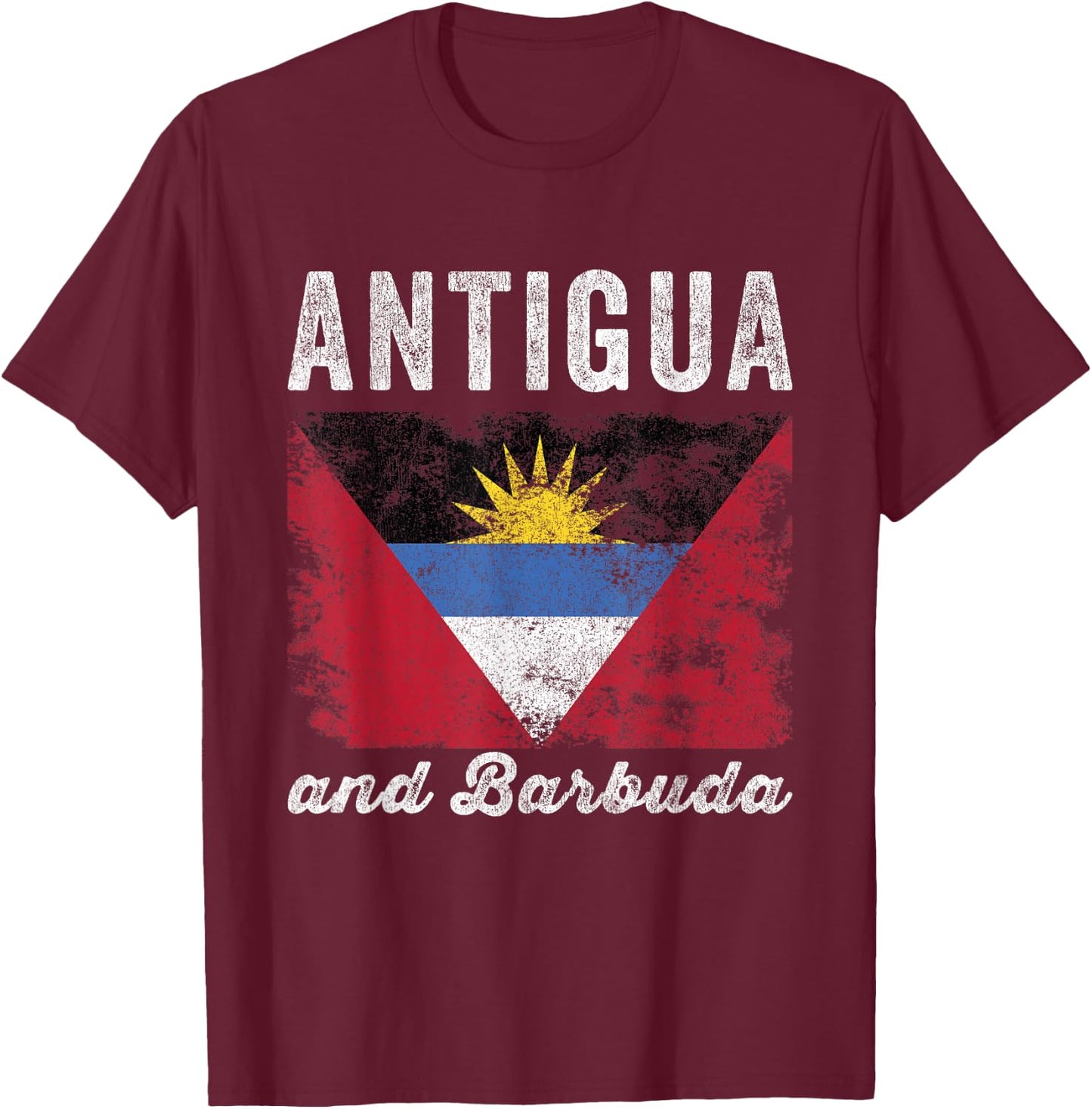 Antigua and barbuda Flag - Men Women Kids - Antiguan Flag T-Shirt - T-Shirt | Maroon