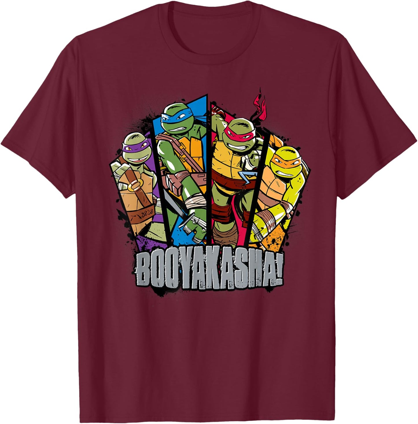 Teenage Mutant Ninja Turtles Booyakasha! Group T-Shirt - T-Shirt | Maroon