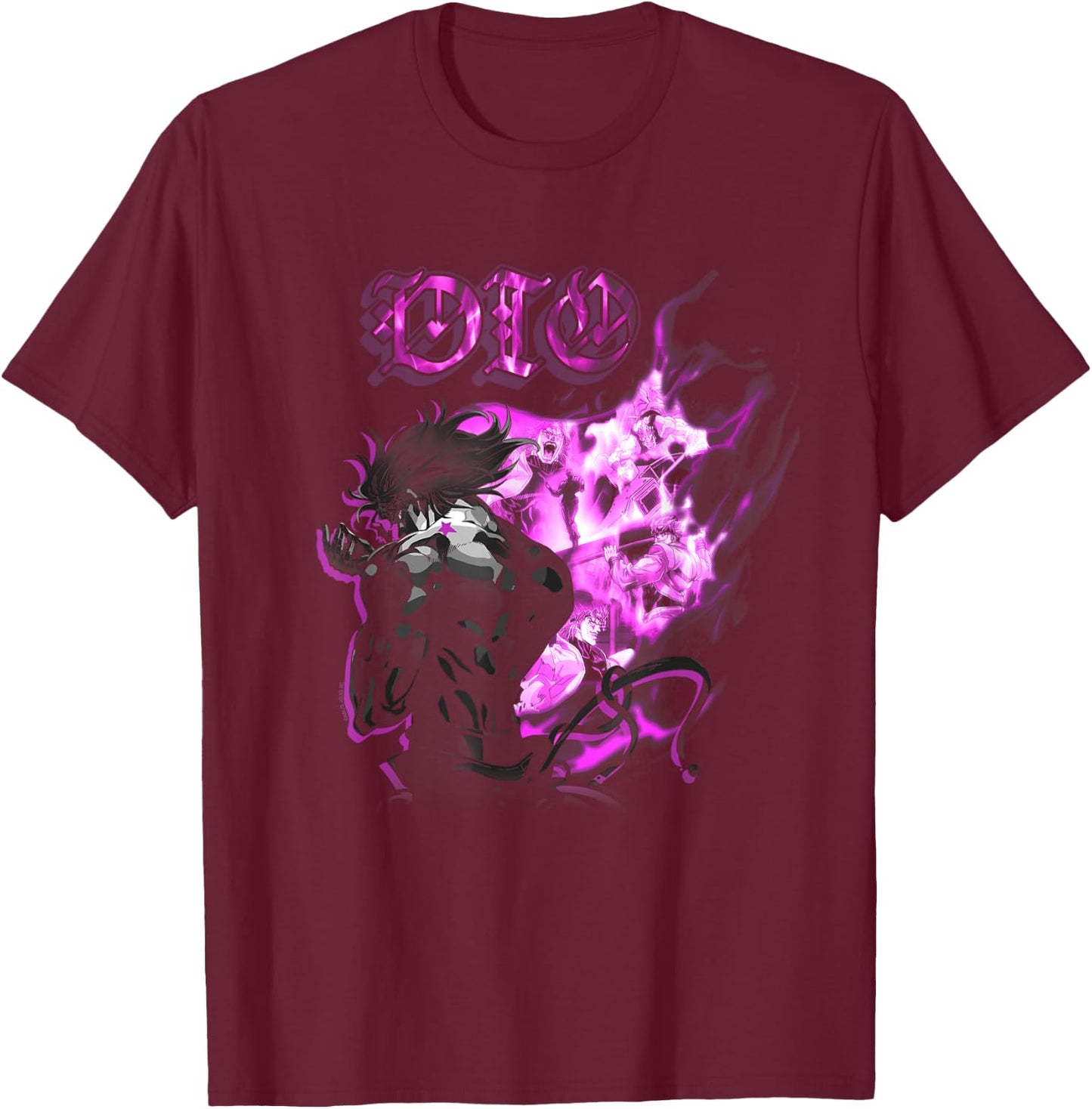 JoJo Part 3 Stardust Crusaders DIO Silhouette Stand Aura T-Shirt - T-Shirt | Maroon
