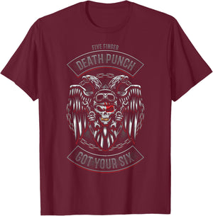 5FDP - Biker Badge - Got Your Six T-Shirt - T-Shirt | Maroon