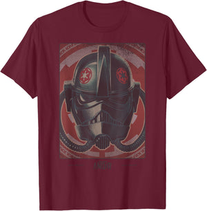 Star Wars Andor Imperial Pilot Helmet Badge T-Shirt - T-Shirt | Maroon