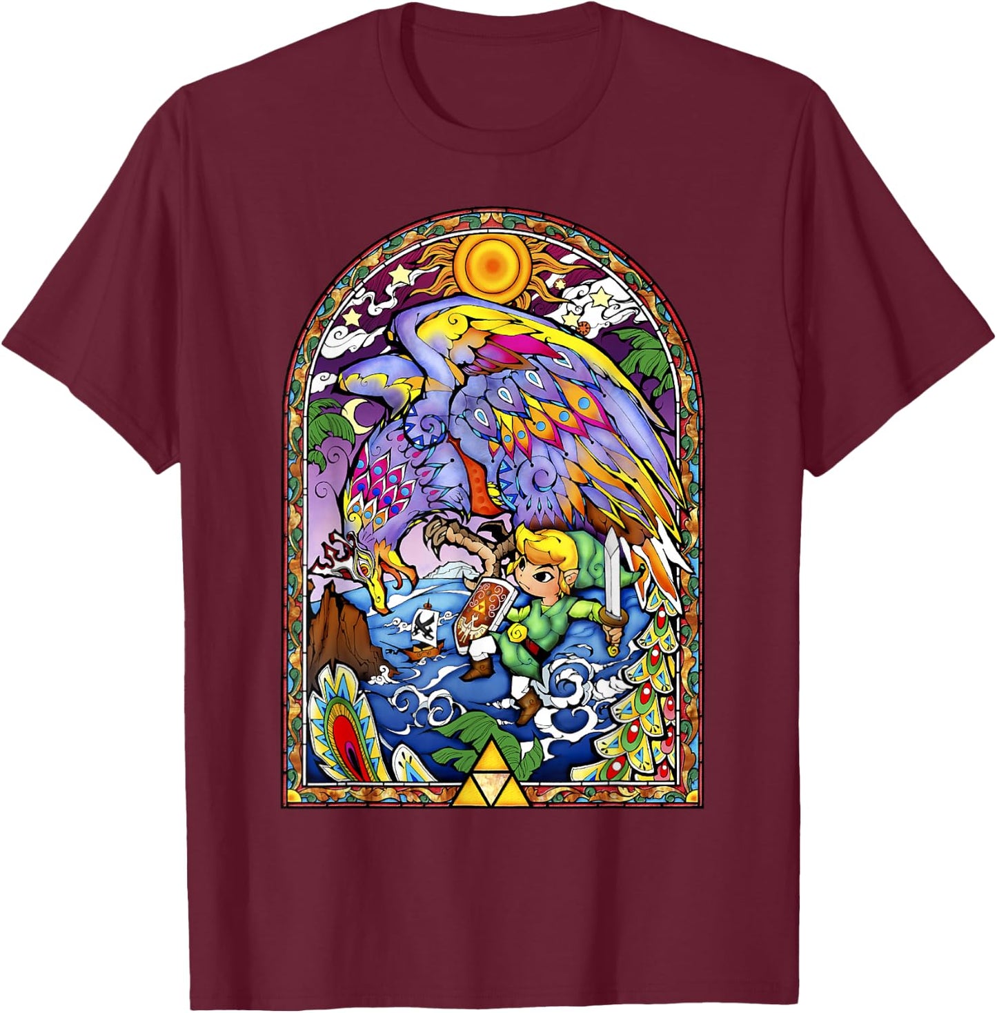 Legend of Zelda Wind Waker Kargaroc Glass Graphic T-Shirt - T-Shirt | Maroon