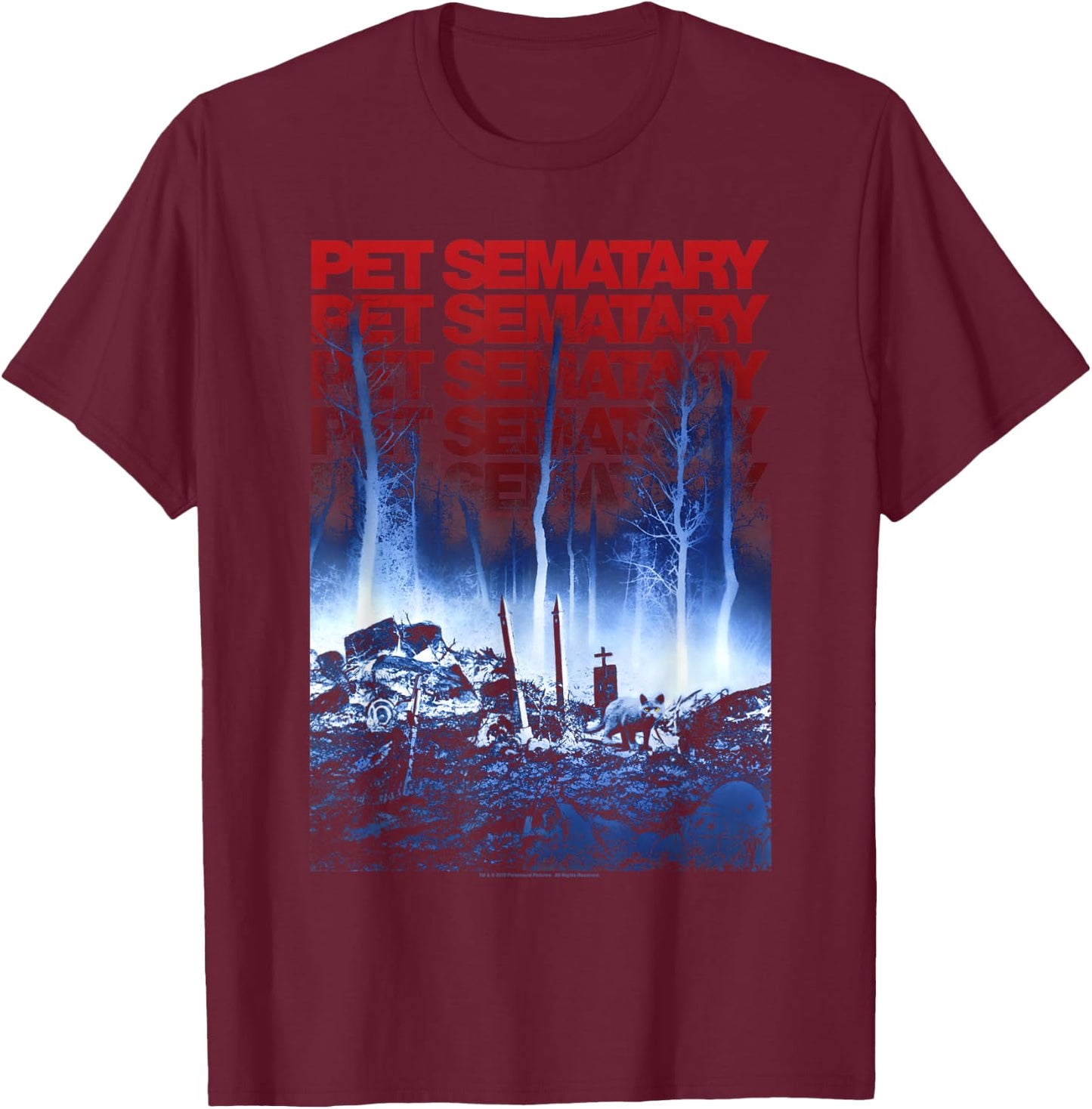 Pet Semetary Color Poster T-Shirt - T-Shirt | Maroon