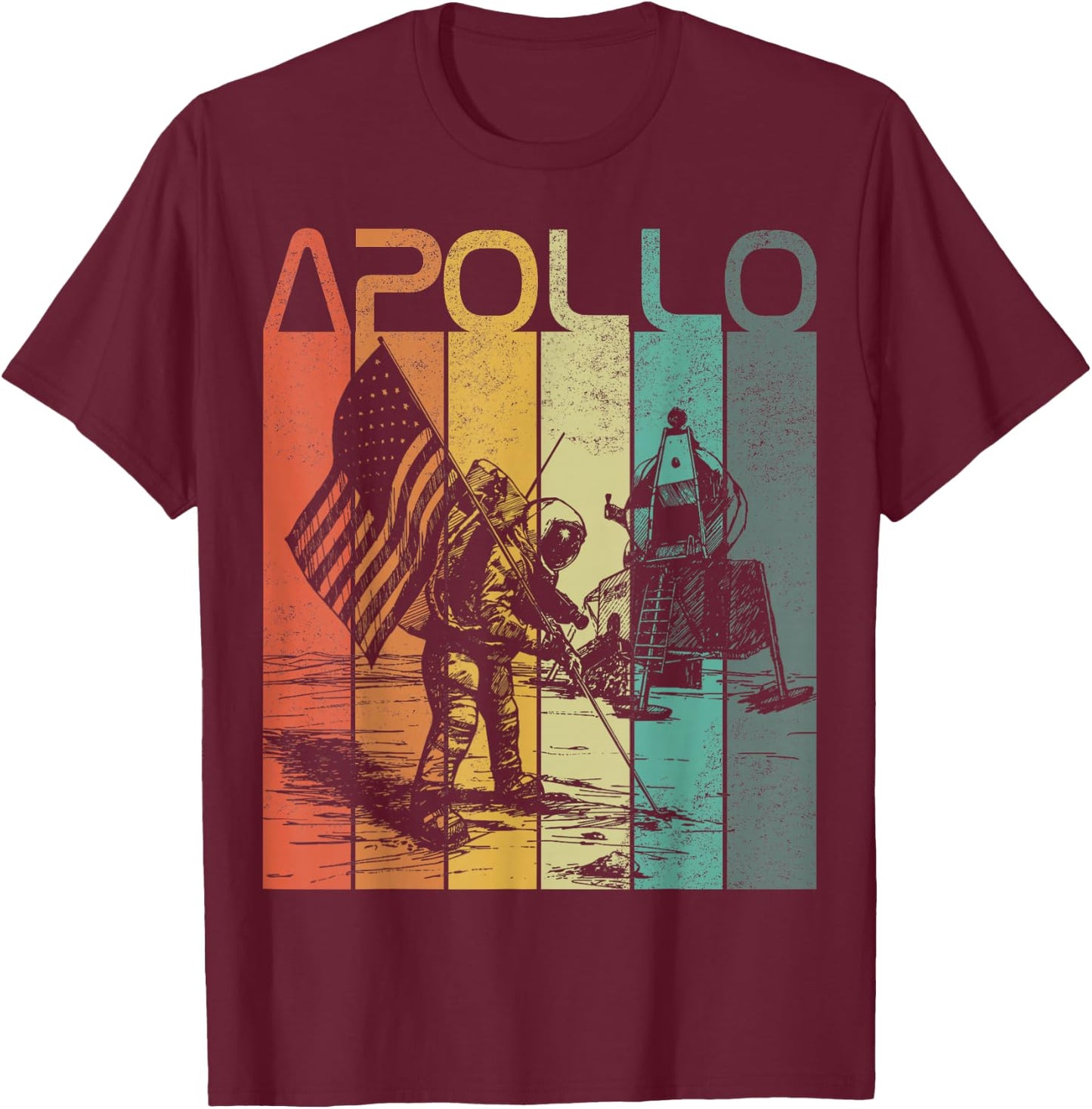 NASA Apollo 50th Retro Vintage Space T-Shirt - T-Shirt | Maroon