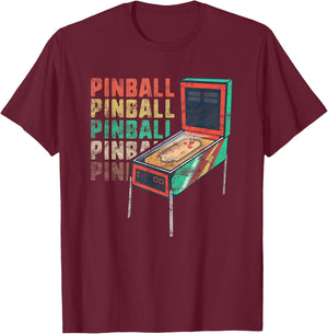 Retro Flipper Machine Women Men Gamer Geek Vintage T-Shirt - T-Shirt | Maroon