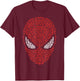 Marvel Spider-Man Mask Build Up Fill Graphic Small T-Shirt - T-Shirt | Maroon