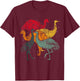 Retro Australian Animal Emu Lover Flightless Bird Emu T-Shirt - T-Shirt | Maroon