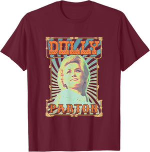 Dolly Parton Vintage Print T-Shirt - T-Shirt | Maroon