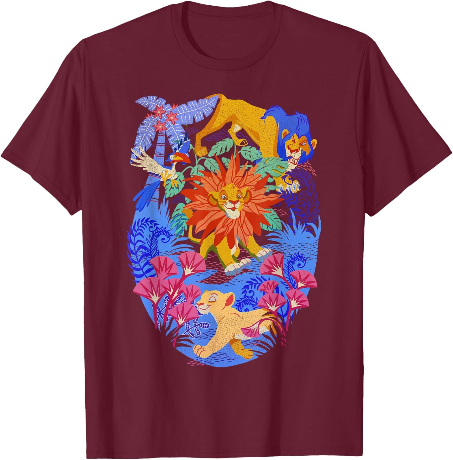 Disney Lion King Simba Can't Wait To Be King Color Pop T-Shirt - T-Shirt | Maroon