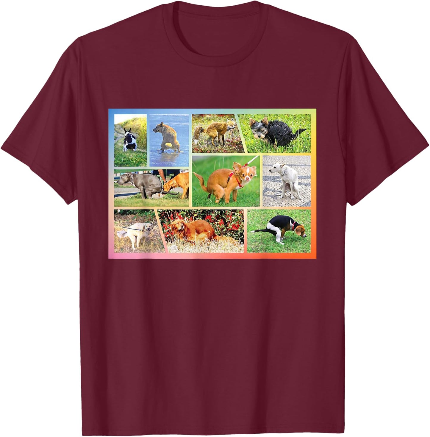 Fun Pooping Chihuahua Pet Owner Humor Dog Lover T-Shirt - T-Shirt | Maroon