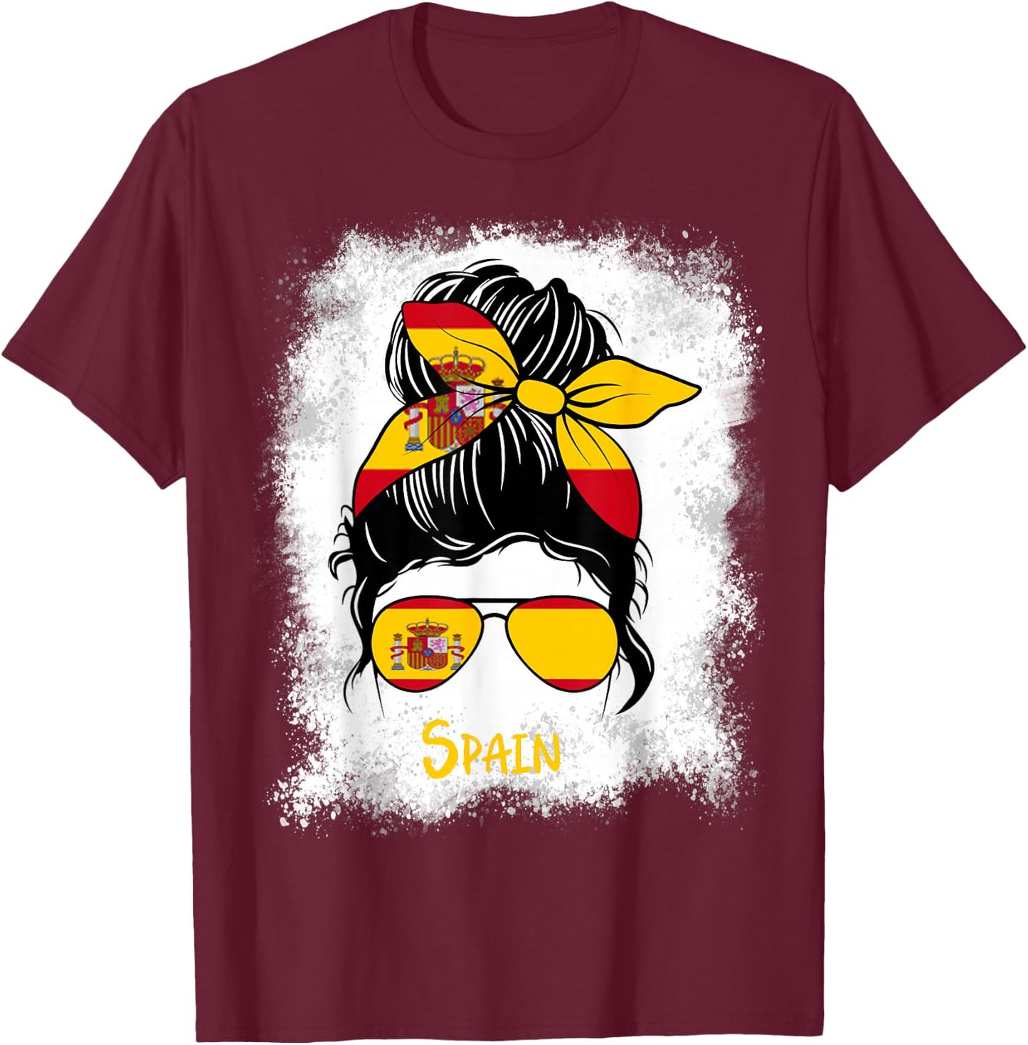 España Bleached Spain Spanish Girl Woman T-Shirt - T-Shirt | Maroon