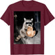 Funny Raccoon Eating Sourdough Bread On The Street Baking T-Shirt - T-Shirt | Maroon
