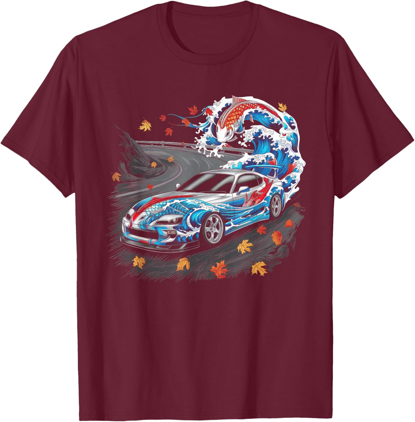 Japanese Car Men JDM Japan Street Racing Streetwear T-Shirt - T-Shirt | Maroon