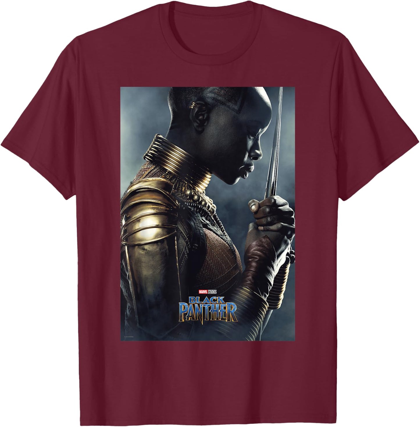 Marvel Black Panther Avengers Okoye Poster Graphic T-Shirt - T-Shirt | Maroon