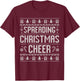 Funny Spreading Christmas Cheer Couples Ugly Sweater Pjs T-Shirt - T-Shirt | Maroon