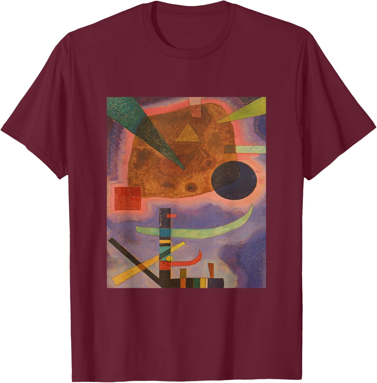 Three Elements by Kandinsky T-Shirt - T-Shirt | Maroon
