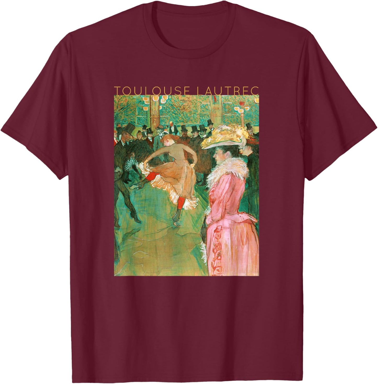 Toulouse Lautrec The Dance for Artists T-Shirt - T-Shirt | Maroon