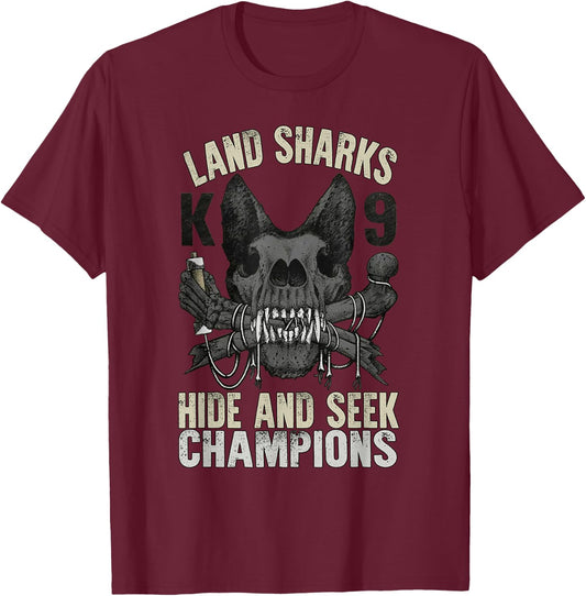 Land Sharks Hide And Seek Champions T-Shirt - T-Shirt | Maroon