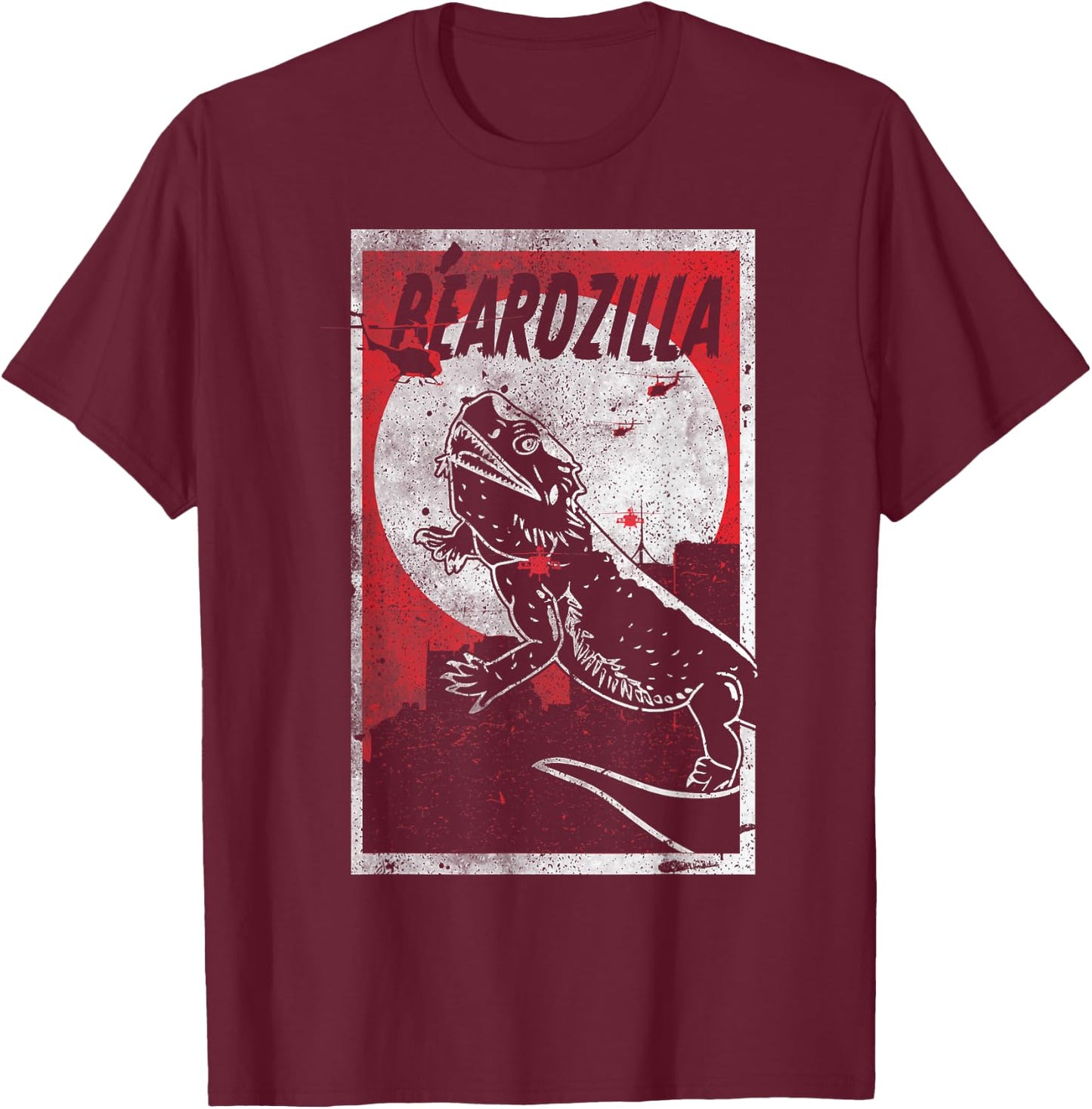 Beardzilla Bearded Dragon Pet Funny Lizard T-Shirt - T-Shirt | Maroon